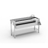 Table cocktail inox 1600MM - Évier droit - Rince-verres - Poubelle découpe - Planches extractibles