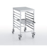 Échelle pâtissière inox 7 niveaux - Roues 125 mm avec freins - Livrée démontée - 685x515x860 mm