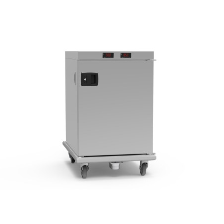 Chariot chaud inox 18/8 - Thermostat numérique - Porte 270° - Serrure clé - 1600W