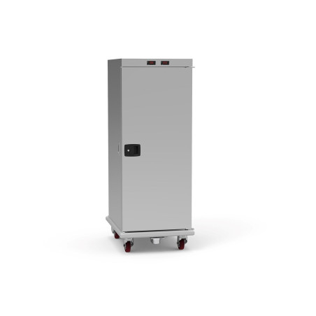 Chariot chaud inox 20 GN2/1 - Thermostat numérique - Porte 270° - Serrure clé - 2100W