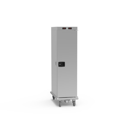 Chariot chaud 20 GN1/1 - Inox 18/8 - Thermostat numérique - Porte 270° - Serrure clé - 2100W