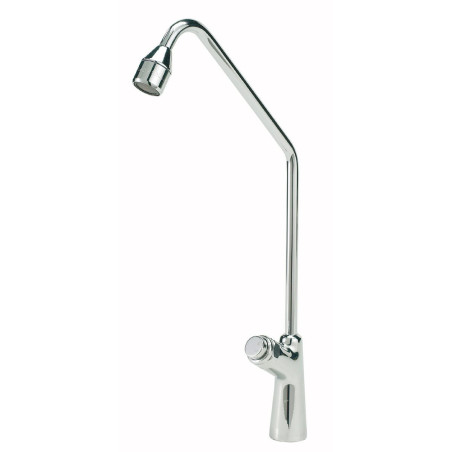 Robinet inox - Bouton-poussoir - 1 sortie - H300mm - Embase 32mm - Trou 18mm - Adaptable NIAGARA