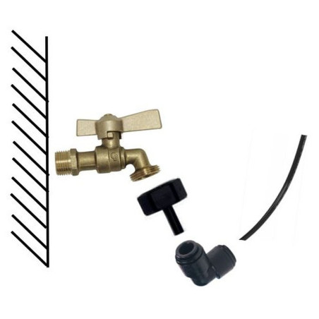 Kit fontaine réseau - raccord JG 20/27 3/4F - coude JG 8 mm - tuyau PE 8 mm 3 m