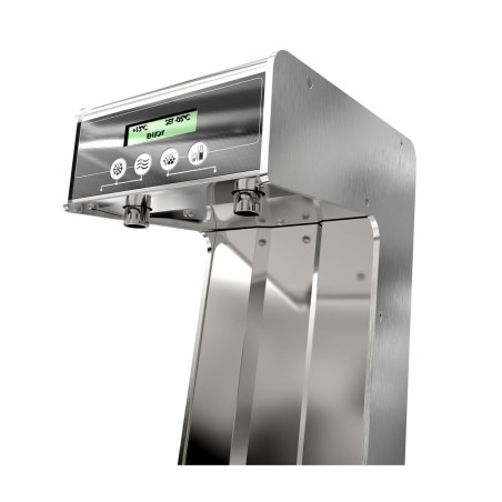 Colonnette inox touchless - 2 sorties - Écran LCD - Alarme filtre - Vidange auto - Adaptable