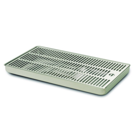 Réceptacle inox raccordable - Vidange 3/8 - 428x248x28 mm - Compatible NIAGARA & JET IN
