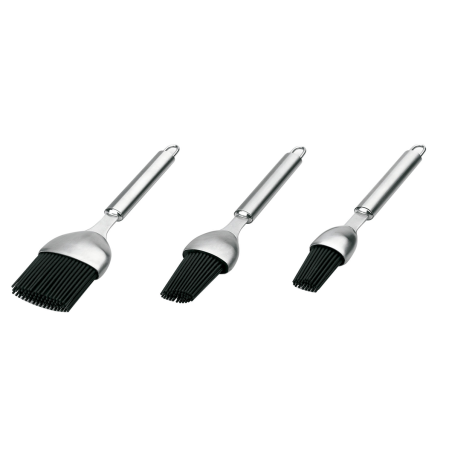 Pinceau en silicone en manche inox - 22x3 cm