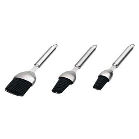 Pinceau en silicone en manche inox - 23x3,5 cm