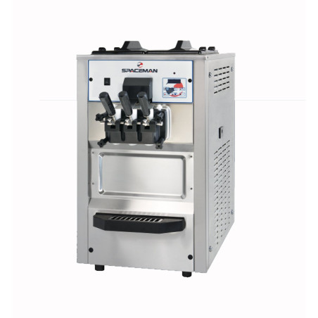 Machine à glaces soft 2 parfums panachage 25kg/h 2 cuves 12L contrôle électronique refroidissement air