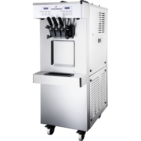 Machine à glaces soft 2 parfums panachage 45L/h 2 cuves 12L contrôle électronique refroidissement air