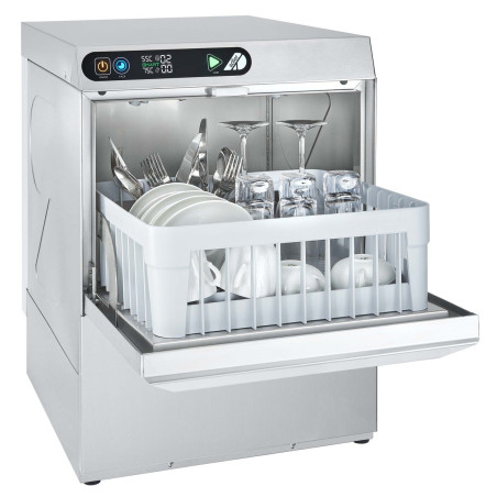 Lave-verres EVOLINE 40x40 Inox AISI-304 Pompe Vidange Soft Start LED Cycle 1-10 min