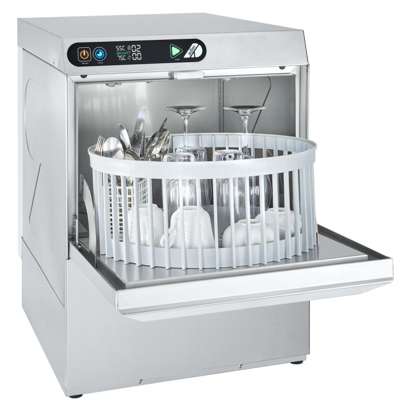 Lave-verres EVOLINE 40x40 Inox AISI-304 Pompe Vidange Soft Start LED Cycle 1-10 min