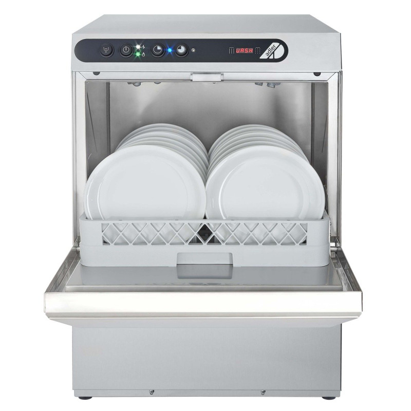 Lave-vaisselle ECOLINE Inox AISI-34 50x50 Double paroi Cycle 1-3 min LED Filtration innovante 15L/cycle