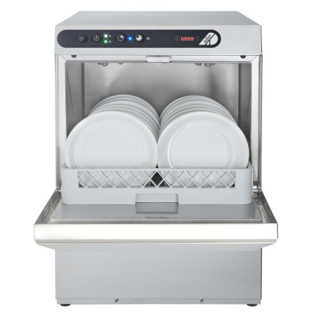 Lave-vaisselle ECOLINE Inox AISI-34 50x50 Double paroi Cycle 1-3 min LED Filtration innovante 15L/cycle