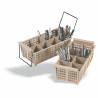 Panier demi-couvert 6 compartiments - Dimensions: 220x425x146