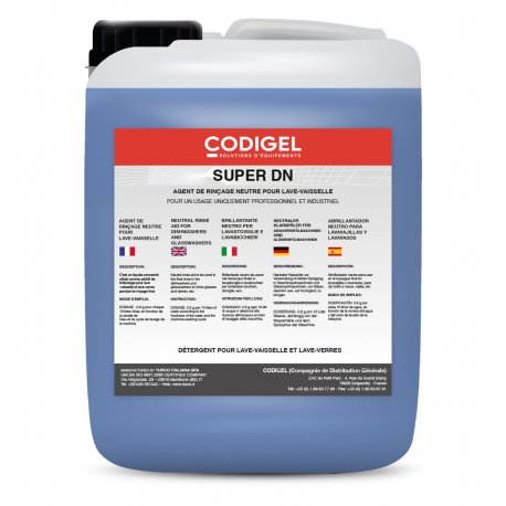 Agent liquide de rinçage neutre pour lave-vaiselle et lave-verres - Conditionnement : bidon de 10KG