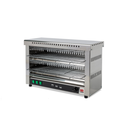 Grille-pain inox 42 KW minuteur 15 min bac à miettes amovible résistance quartz