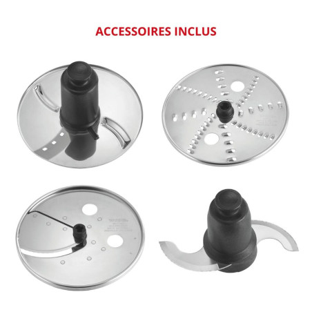 Robot multifonction 3 disques + outils de coupe - Bol transparent 38L avec système LiquiLock