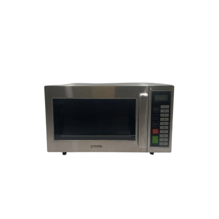 Four micro-ondes programmable 25L Inox sole céramique 10 boutons 95 min 3 puissances 1100W cafétéria