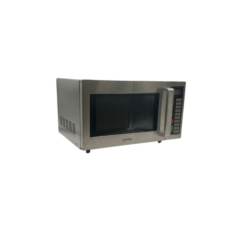 Four micro-ondes programmable 25L Inox sole céramique 10 boutons 95 min 3 puissances 1100W cafétéria