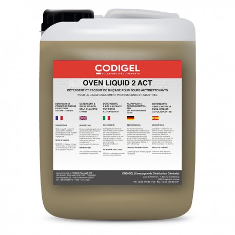 Détergent et produit de rinçage 2en1 pour fours autonettoyants - Conditionnement: bidon de 10KG
