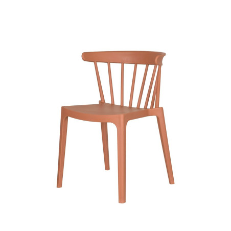 Chaise Windson - Empilable polypropylène et fibre de verre - Terracotta - 54x53x75cm