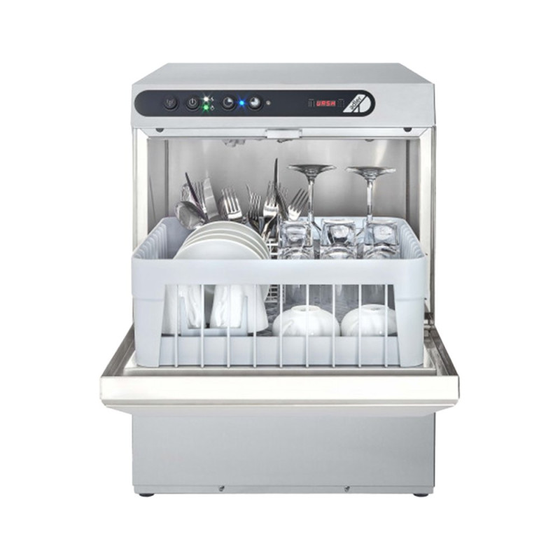 Lave-verres 40x40 ECOLINE - Pompe vidange - Inox AISI-34 - LED - Cycles 1-2 min - 15L/cycle
