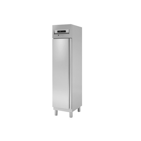 Armoire GN1/1 - Temp. négative - Capacité 303L - 1 porte pleine - Inox - Éclairage LED - Serrure - Pieds réglables