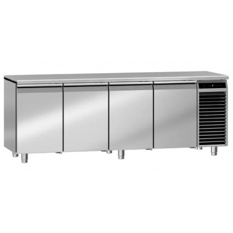 Table réfrigérée positive - GN 1/1 - 4 portes avec dessus - 599L - Temp. -2°C/+8°C - 226x70x85 cm