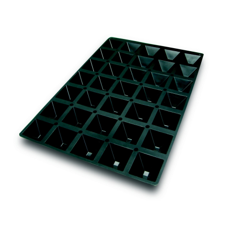 Moule silicone 600x400 mm - pyramide 61ml - Ø65x65x35 mm - 35 empreintes