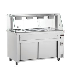 Buffet chaud pour 4 bacs GN 1/1 2,6kW en 1410 x 700 x 1325 mm