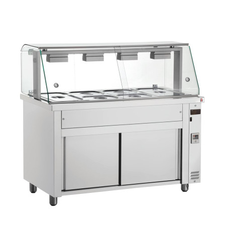 Buffet chaud pour 4 bacs GN 1/1 2,6kW en 1410 x 700 x 1313 mm