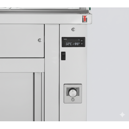 Buffet chaud pour 4 bacs GN 1/1 2,6kW en 1410 x 700 x 1313 mm