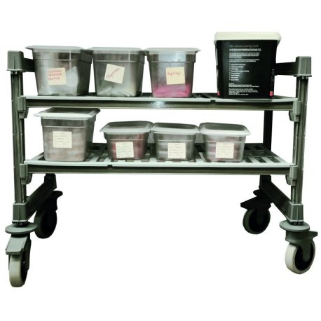 Unité mobile sous plan de travail Basics 2 niveaux claire-voie - 910x460x760 mm