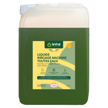 Liquide rinçage machine toutes eaux Ecocert HACCP - Bidon 10 L