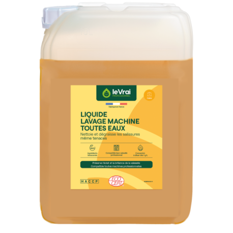 Liquide lavage machine toutes eaux Ecocert HACCP - Bidon 10 L