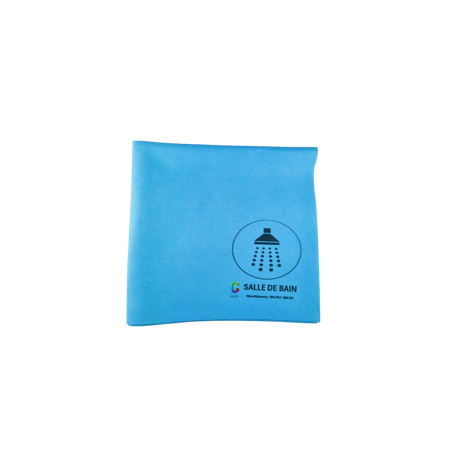 Lavette HACCP imprimée pour surface vitrée - Bleu