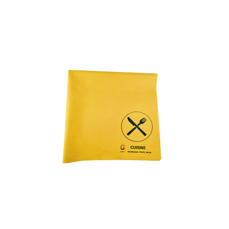Lavette HACCP imprimée pour cuisine - Jaune