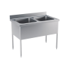 Plonge adossée 2 bacs avec égouttoir - 1800x700x850/900 mm - égouttoir à droite ( bacs 500x500 mm)
