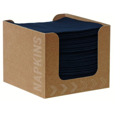 Serviette Airlaid 20 x 20 cm en boite distributrice carton - Noir