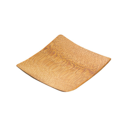 Assiette mise en bouche carrée - Bambou 6x6 cm