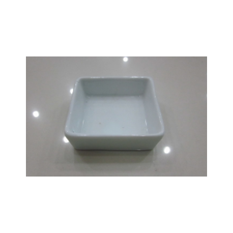 Miniature carrée basse 7x7 cm porcelaine - Blanc