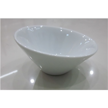 Coupelle inclinée 9,6 cm porcelaine - Blanc