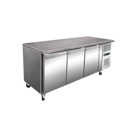 Table pâtissière 600x400 réfrigérée +2°/+8°C 3p - Dessus granit