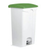 Container à pédale 90 L avec roulettes et couvercle vert