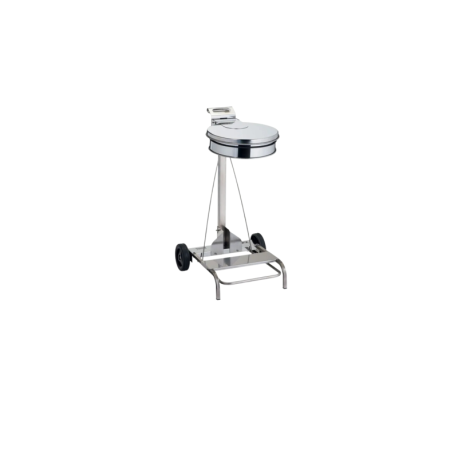 Support de sac mobile 110 L à base carrée - Inox