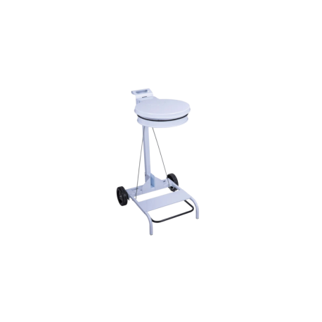 Support de sac mobile 110 L à base ronde - Acier blanc