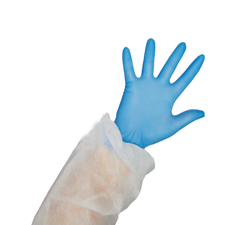 Gant nitrile non poudré bleu par boite de 100 - Taille S