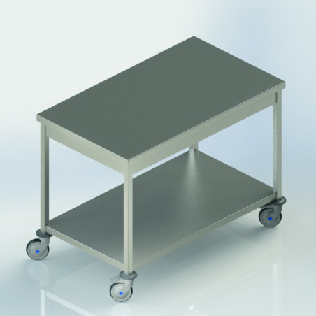 Table centrale mobile pieds carrées + étagère 1200x700x900 mm