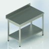 Table adossée fixe pieds carrés + étagère 1200x700x900 mm