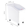 Bac à ingrédients 100L sur roues avec couvercle coulissant transparent 725x410x675 mm